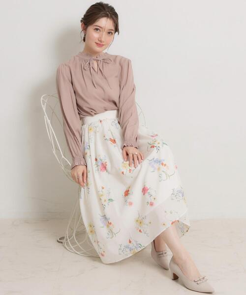 couture brooch（クチュールブローチ）の「【前後2WAY・洗える】RTピケ リボン ブラウス（シャツ/ブラウス・レディース・アイボリー/サンドベージュ/ブラウン系その他・40/38/42/36）」の10枚目の写真