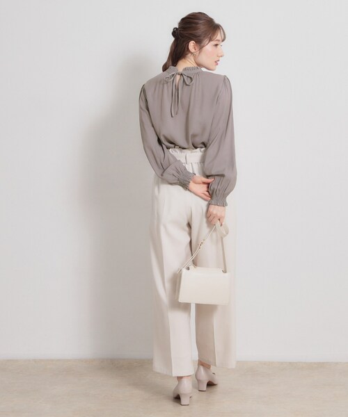 couture brooch（クチュールブローチ）の「【前後2WAY・洗える】RTピケ リボン ブラウス（シャツ/ブラウス・レディース・アイボリー/サンドベージュ/ブラウン系その他・40/38/42/36）」の12枚目の写真