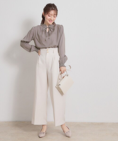 couture brooch（クチュールブローチ）の「【前後2WAY・洗える】RTピケ リボン ブラウス（シャツ/ブラウス・レディース・アイボリー/サンドベージュ/ブラウン系その他・40/38/42/36）」の13枚目の写真