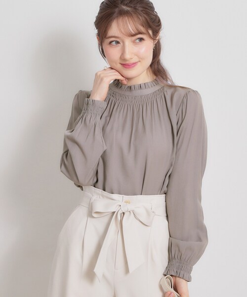 couture brooch（クチュールブローチ）の「【前後2WAY・洗える】RTピケ リボン ブラウス（シャツ/ブラウス・レディース・アイボリー/サンドベージュ/ブラウン系その他・40/38/42/36）」の15枚目の写真