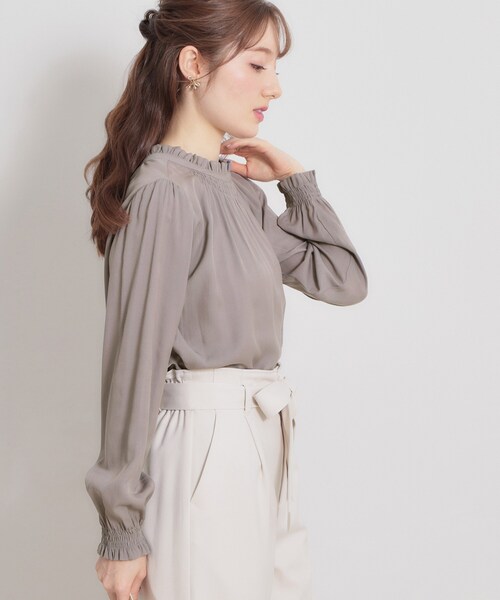 couture brooch（クチュールブローチ）の「【前後2WAY・洗える】RTピケ リボン ブラウス（シャツ/ブラウス・レディース・アイボリー/サンドベージュ/ブラウン系その他・40/38/42/36）」の16枚目の写真