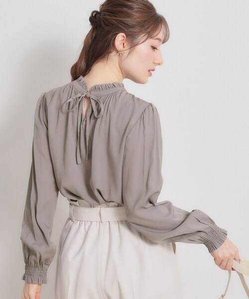 couture brooch（クチュールブローチ）の「【前後2WAY・洗える】RTピケ リボン ブラウス（シャツ/ブラウス・レディース・アイボリー/サンドベージュ/ブラウン系その他・40/38/42/36）」の18枚目の写真