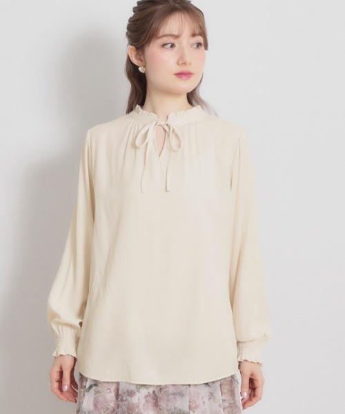 couture brooch（クチュールブローチ）の「【前後2WAY・洗える】RTピケ リボン ブラウス（シャツ/ブラウス・レディース・アイボリー/サンドベージュ/ブラウン系その他・40/38/42/36）」の6枚目の写真