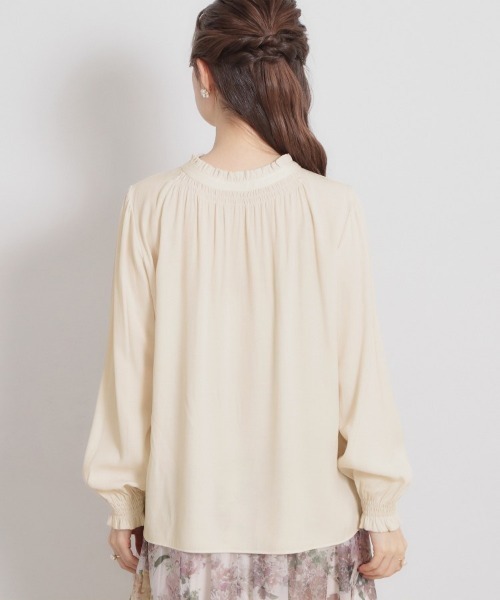 couture brooch（クチュールブローチ）の「【前後2WAY・洗える】RTピケ リボン ブラウス（シャツ/ブラウス・レディース・アイボリー/サンドベージュ/ブラウン系その他・40/38/42/36）」の5枚目の写真