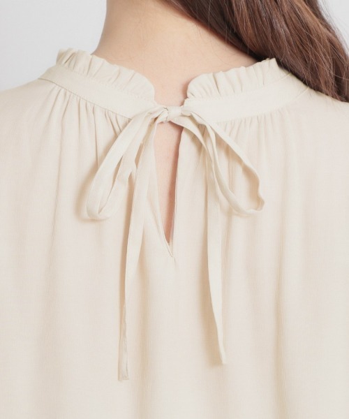 couture brooch（クチュールブローチ）の「【前後2WAY・洗える】RTピケ リボン ブラウス（シャツ/ブラウス・レディース・アイボリー/サンドベージュ/ブラウン系その他・40/38/42/36）」の9枚目の写真