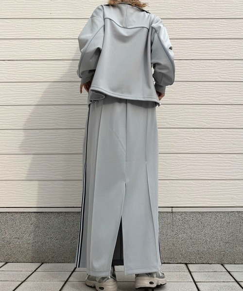 Q(キュー)の「ライントラックスカート(スカート・レディース・ブラック/ライトグレー・MEDIUM)」の15枚目の写真