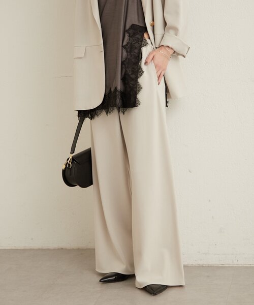 Omekashi(オメカシ)の「バイアスワイドパンツ(その他パンツ・レディース・ホワイト系その他/ブラック・FREE)」の1枚目の写真