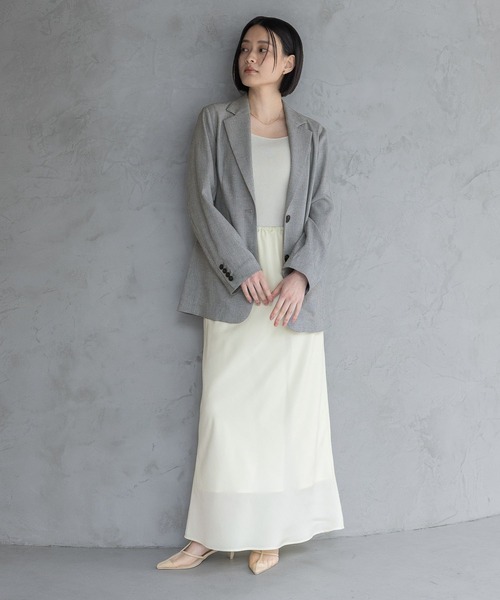 A part by（アパートバイ）の「【多機能・Sサイズ展開】リネンライクシングルジャケット（ノーカラージャケット・レディース・ブラック系その他2/ブルー/ベージュ/ピンク系その他・SMALL/MEDIUM）」の7枚目の写真