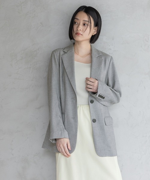 A part by（アパートバイ）の「【多機能・Sサイズ展開】リネンライクシングルジャケット（ノーカラージャケット・レディース・ブラック系その他2/ブルー/ベージュ/ピンク系その他・SMALL/MEDIUM）」の9枚目の写真