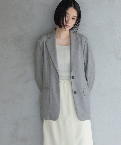 A part by（アパートバイ）の「【多機能・Sサイズ展開】リネンライクシングルジャケット（ノーカラージャケット・レディース・ブラック系その他2/ブルー/ベージュ/ピンク系その他・SMALL/MEDIUM）」の10枚目の写真