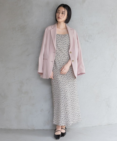 A part by（アパートバイ）の「【多機能・Sサイズ展開】リネンライクシングルジャケット（ノーカラージャケット・レディース・ブラック系その他2/ブルー/ベージュ/ピンク系その他・SMALL/MEDIUM）」の12枚目の写真