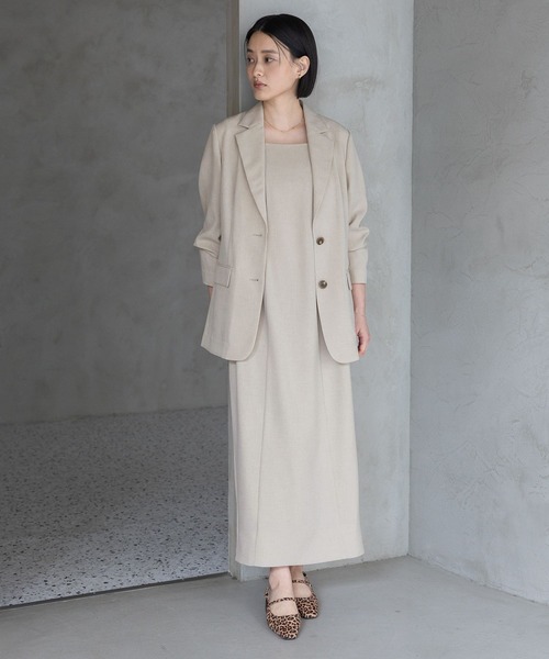 A part by（アパートバイ）の「【多機能・Sサイズ展開】リネンライクシングルジャケット（ノーカラージャケット・レディース・ブラック系その他2/ブルー/ベージュ/ピンク系その他・SMALL/MEDIUM）」の18枚目の写真