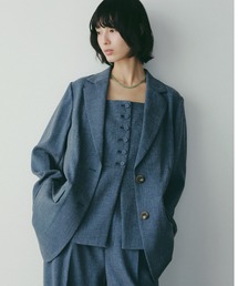 A part by（アパートバイ）の「【多機能・Sサイズ展開】リネンライクシングルジャケット（ノーカラージャケット）」