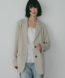 A part by（アパートバイ）の「【多機能・Sサイズ展開】リネンライクシングルジャケット（ノーカラージャケット）」