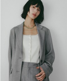 A part by（アパートバイ）の「【多機能・Sサイズ展開】リネンライクシングルジャケット（ノーカラージャケット）」