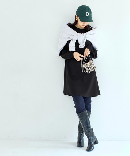 coca（coca）（コカ）の「エンボスフレアチュニックトップス（チュニック・レディース・ベージュ/ブラック・M/L/S）」の15枚目の写真