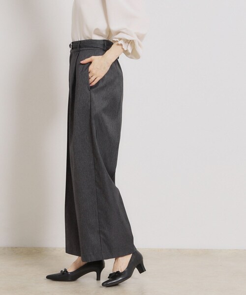 couture brooch（クチュールブローチ）の「【洗える・S-LL】デニムライク ベルト付きパンツ（その他パンツ・レディース・ネイビー/ブラック・42/40/38/36）」の17枚目の写真