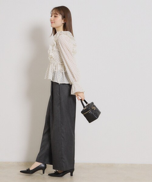 couture brooch（クチュールブローチ）の「【洗える・S-LL】デニムライク ベルト付きパンツ（その他パンツ・レディース・ネイビー/ブラック・42/40/38/36）」の20枚目の写真