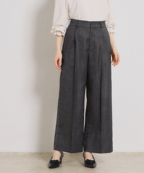 couture brooch（クチュールブローチ）の「【洗える・S-LL】デニムライク ベルト付きパンツ（その他パンツ・レディース・ネイビー/ブラック・42/40/38/36）」の21枚目の写真