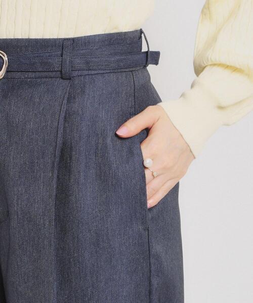 couture brooch（クチュールブローチ）の「【洗える・S-LL】デニムライク ベルト付きパンツ（その他パンツ・レディース・ネイビー/ブラック・42/40/38/36）」の6枚目の写真