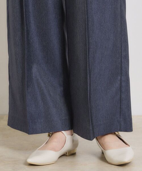 couture brooch（クチュールブローチ）の「【洗える・S-LL】デニムライク ベルト付きパンツ（その他パンツ・レディース・ネイビー/ブラック・42/40/38/36）」の7枚目の写真