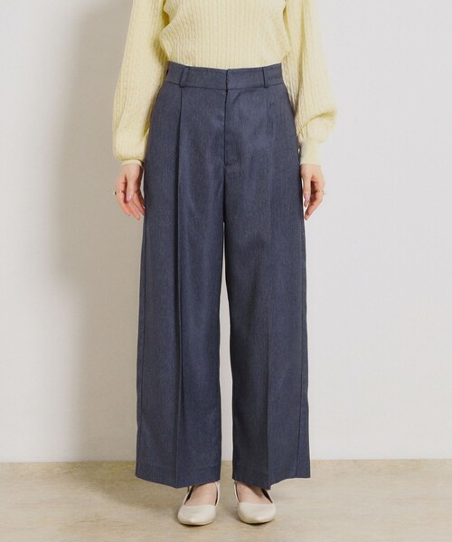 couture brooch（クチュールブローチ）の「【洗える・S-LL】デニムライク ベルト付きパンツ（その他パンツ・レディース・ネイビー/ブラック・42/40/38/36）」の8枚目の写真