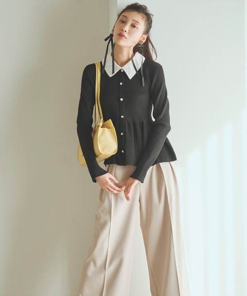 AND COUTURE(アンドクチュール)の「タックワイドパンツ(その他パンツ・レディース・ライトグレー/ベージュ/ネイビー・SMALL/MEDIUM)」の10枚目の写真