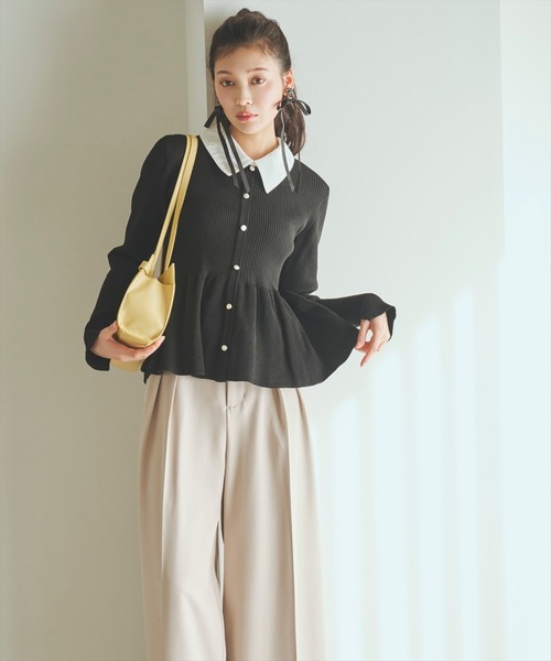 AND COUTURE(アンドクチュール)の「タックワイドパンツ(その他パンツ・レディース・ライトグレー/ベージュ/ネイビー・SMALL/MEDIUM)」の11枚目の写真