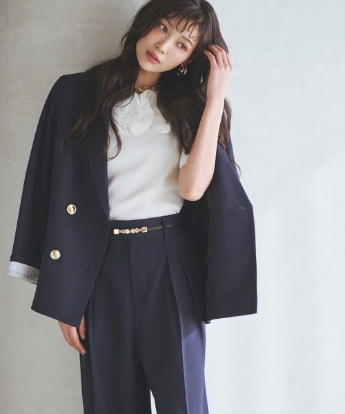 AND COUTURE(アンドクチュール)の「タックワイドパンツ(その他パンツ・レディース・ライトグレー/ベージュ/ネイビー・SMALL/MEDIUM)」の19枚目の写真