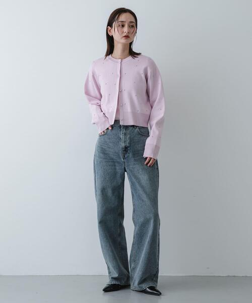 SENSE OF PLACE by URBAN RESEARCH（センスオブプレイスバイアーバンリサーチ）の「『洗濯可』ボールビーズカーディガン（カーディガン/ボレロ・レディース・ライトベージュ/チャコールグレー/ライトピンク・ONE）」の7枚目の写真