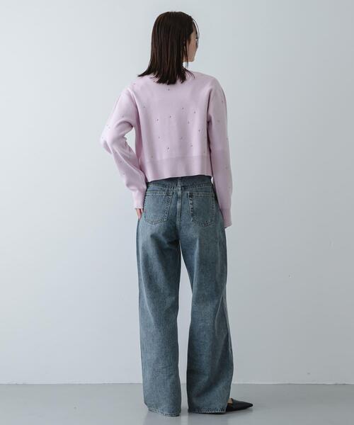 SENSE OF PLACE by URBAN RESEARCH（センスオブプレイスバイアーバンリサーチ）の「『洗濯可』ボールビーズカーディガン（カーディガン/ボレロ・レディース・ライトベージュ/チャコールグレー/ライトピンク・ONE）」の8枚目の写真