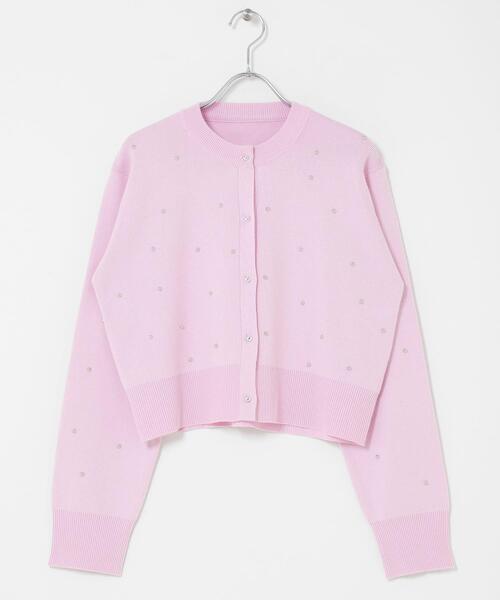 SENSE OF PLACE by URBAN RESEARCH（センスオブプレイスバイアーバンリサーチ）の「『洗濯可』ボールビーズカーディガン（カーディガン/ボレロ・レディース・ライトベージュ/チャコールグレー/ライトピンク・ONE）」の9枚目の写真