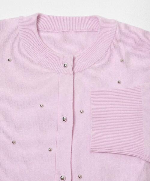 SENSE OF PLACE by URBAN RESEARCH（センスオブプレイスバイアーバンリサーチ）の「『洗濯可』ボールビーズカーディガン（カーディガン/ボレロ・レディース・ライトベージュ/チャコールグレー/ライトピンク・ONE）」の10枚目の写真