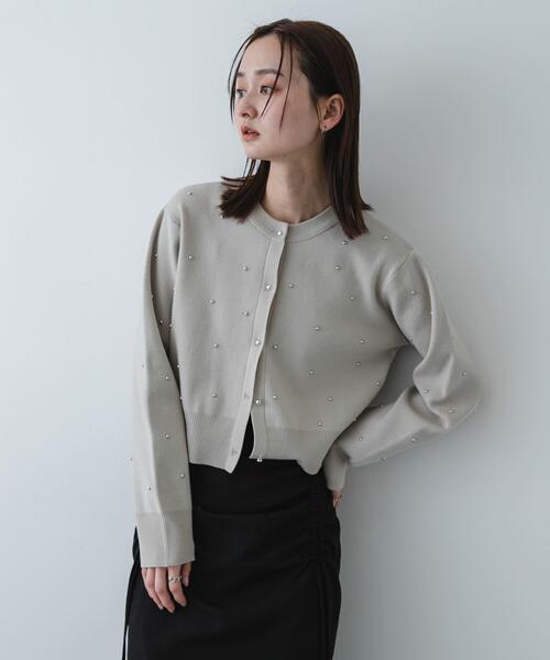 SENSE OF PLACE by URBAN RESEARCH（センスオブプレイスバイアーバンリサーチ）の「『洗濯可』ボールビーズカーディガン（カーディガン/ボレロ・レディース・ライトベージュ/チャコールグレー/ライトピンク・ONE）」の14枚目の写真