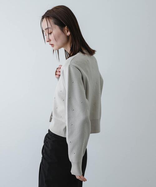 SENSE OF PLACE by URBAN RESEARCH（センスオブプレイスバイアーバンリサーチ）の「『洗濯可』ボールビーズカーディガン（カーディガン/ボレロ・レディース・ライトベージュ/チャコールグレー/ライトピンク・ONE）」の15枚目の写真