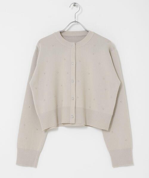 SENSE OF PLACE by URBAN RESEARCH（センスオブプレイスバイアーバンリサーチ）の「『洗濯可』ボールビーズカーディガン（カーディガン/ボレロ・レディース・ライトベージュ/チャコールグレー/ライトピンク・ONE）」の18枚目の写真