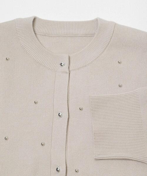SENSE OF PLACE by URBAN RESEARCH（センスオブプレイスバイアーバンリサーチ）の「『洗濯可』ボールビーズカーディガン（カーディガン/ボレロ・レディース・ライトベージュ/チャコールグレー/ライトピンク・ONE）」の19枚目の写真