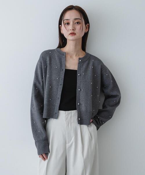 SENSE OF PLACE by URBAN RESEARCH（センスオブプレイスバイアーバンリサーチ）の「『洗濯可』ボールビーズカーディガン（カーディガン/ボレロ・レディース・ライトベージュ/チャコールグレー/ライトピンク・ONE）」の20枚目の写真