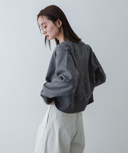 SENSE OF PLACE by URBAN RESEARCH（センスオブプレイスバイアーバンリサーチ）の「『洗濯可』ボールビーズカーディガン（カーディガン/ボレロ・レディース・ライトベージュ/チャコールグレー/ライトピンク・ONE）」の21枚目の写真