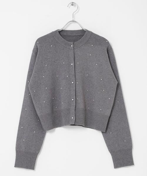 アーバンリサーチ⭐︎パールカーディガン定価15,400円 セール】『洗濯可』ボールビーズカーディガン オフィス/オフィス
