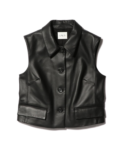 UNUS(ユナス)の「UNUS / Lamb Leather Vest(ベスト・レディース・ブラック・FREE)」の3枚目の写真