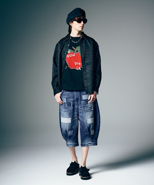 glamb(グラム)の「Unplugged Cropped Denim / アンプラグドクロップドデニム(デニムパンツ・メンズ・ブラック/インディゴブルー・S/M/L)」の12枚目の写真