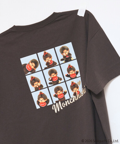 FREAK'S STORE(フリークスストア)の「限定展開 モンチッチ photoGridePanel Tシャツ(Tシャツ/カットソー・レディース・ナチュラル/ブラック/ライトグレー・フリ-)」の2枚目の写真