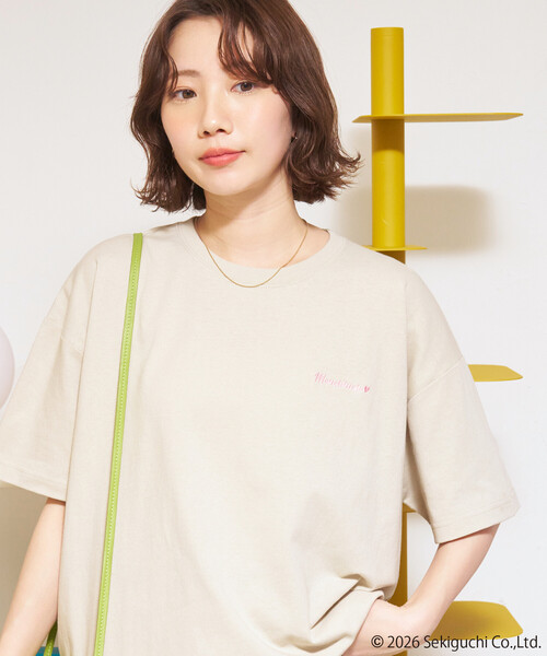 FREAK'S STORE(フリークスストア)の「限定展開 モンチッチ photoGridePanel Tシャツ(Tシャツ/カットソー・レディース・ナチュラル/ブラック/ライトグレー・フリ-)」の7枚目の写真