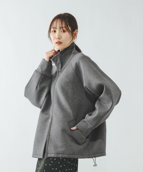 GLOBAL WORK（グローバルワーク）の「ダンボールスタンドブルゾン/636026（ブルゾン・レディース・チャコールグレー/ダークブラウン・LARGE/MEDIUM）」の2枚目の写真