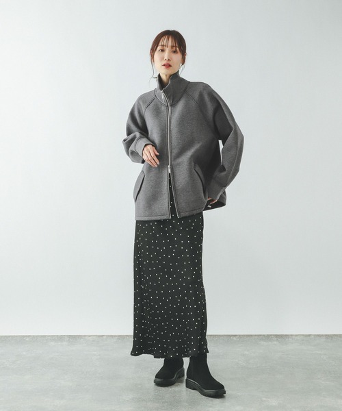 GLOBAL WORK（グローバルワーク）の「ダンボールスタンドブルゾン/636026（ブルゾン・レディース・チャコールグレー/ダークブラウン・LARGE/MEDIUM）」の3枚目の写真