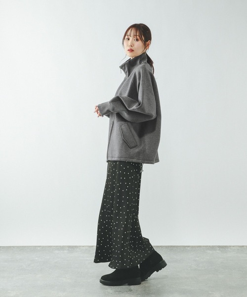 GLOBAL WORK（グローバルワーク）の「ダンボールスタンドブルゾン/636026（ブルゾン・レディース・チャコールグレー/ダークブラウン・LARGE/MEDIUM）」の4枚目の写真