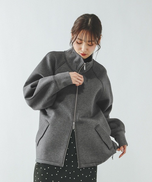 GLOBAL WORK（グローバルワーク）の「ダンボールスタンドブルゾン/636026（ブルゾン・レディース・チャコールグレー/ダークブラウン・LARGE/MEDIUM）」の6枚目の写真