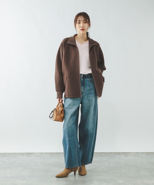 GLOBAL WORK（グローバルワーク）の「ダンボールスタンドブルゾン/636026（ブルゾン・レディース・チャコールグレー/ダークブラウン・LARGE/MEDIUM）」の7枚目の写真