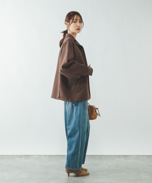 GLOBAL WORK（グローバルワーク）の「ダンボールスタンドブルゾン/636026（ブルゾン・レディース・チャコールグレー/ダークブラウン・LARGE/MEDIUM）」の8枚目の写真